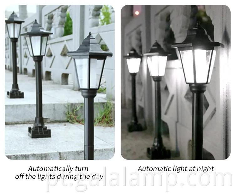 Luzes solares de lanterna solar hexagon elegantes vintage para decoração ao ar livre